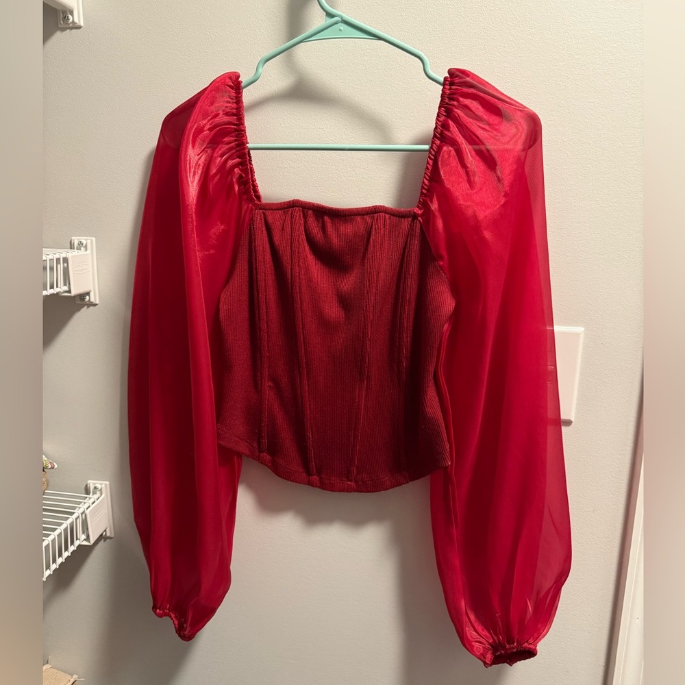 Shiny Red Corset Top